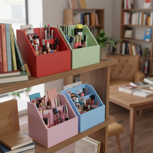 New Design Block Slanted-Front Wood Storage Box Stackable Organizer Storage Boxes - Product Image 1