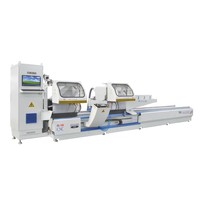 Scie à onglets automatique à double tête à angle variable PARKER UPVC en acier inoxydable et aluminium, moteur CNC 6,8 kW 380 V, pour la fabrication de fenêtres