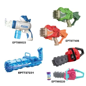 EPT Toys 22 Holes Automatic Strong Bubble Kids Electric Light UP Bubble Gun Machine Toys