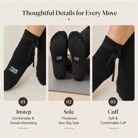 Chaussettes de yoga et de sport en coton pour femmes 2026, chaussettes de ballet antidérapantes en coton, chaussettes de Pilates antidérapantes avec logo de marque personnalisé
