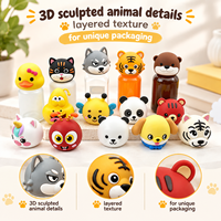 Couvercle de pot en silicone à marque privée, motif animal de dessin animé coloré, pour conteneur de médicaments pour enfants, couvercle de bouteille de rangement pour collations