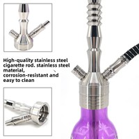 Fourniture transfrontalière : Kits de chicha grand format en acier inoxydable 304 avec flacon en verre dépoli en forme de gourde, Chicha arabe