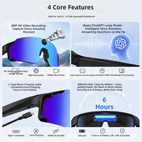 Lunettes anti-vent, anti-sable et anti-UV avec caméra de traduction IA, contrôle tactile et interaction vocale pour les voyages en extérieur M14