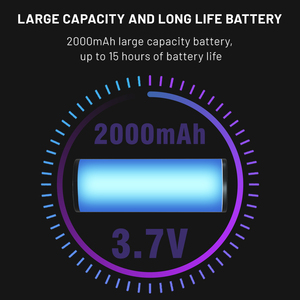 Lampe <span class=keywords><strong>de</strong></span> poche LED 2000 mAh avec écran d'affichage, température <span class=keywords><strong>de</strong></span> couleur réglable (2500-9000K), étanche, antichoc, pliable pour la vidéo - Product Image 5