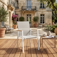 Chaise de jardin en teck pour restaurant, design moderne empilable, chaise d'extérieur