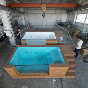 Piscine hors sol rectangulaire préfabriquée en fibre de verre de qualité supérieure - Entretien réduit, résistante aux UV, durable, ODM, grande taille - Product Image 1
