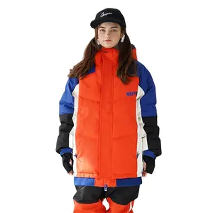 Olahraga Musim Dingin Mantel Skating Salju Ski Jaket Custom Patchwork Warna Tahan Angin Tahan Air OEM/ODM Merah Biru Ski & Salju Memakai Jaket
