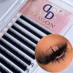 Extensions de cils inférieurs en gros 0.03 0.05 0.07 J Curl 5-8/5-9 mix Noir Super Mat avec logo personnalisé J B Cils inférieurs - Product Image 1