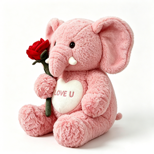 Customized Round plush paw pink <b>elephant</b> <b>gift</b> toy, Proposal romantic rose <b>elephant</b> plush - Product Image 3