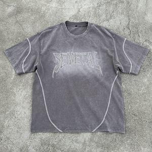 เสื้อยืดสตรีทแวร์ดีไซน์เนอร์ ปักลาย 100% ผ้าฝ้าย คอกลม ทรงบ็อกซี่ ไหล่ตก ผ้าหนา ซักแล้ว ทรงโอเวอร์ไซส์ - Product Image 1