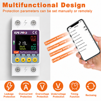 Disjoncteur intelligent WiFi EPEPRO Tuya avec compteur d'énergie, contrôle à distance par application, protection contre les fuites, les surintensités et les surtensions