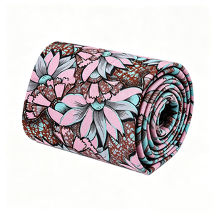 Tissu <span class=keywords><strong>Pagne</strong></span> Africain en Coton Popeline Imprimé Wax, Motif Fleurs Roses Surdimensionné, 6 Yards pour Robe de Soirée et Foulard/Paréo - Product Image 1