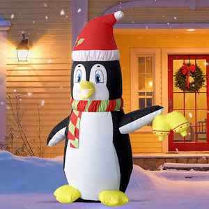 <span class=keywords><strong>Pingouin</strong></span> <span class=keywords><strong>gonflable</strong></span> de Noël de 5 pieds avec écharpe et chapeau, décorations LED gonflables, imperméables, pour jardin, pelouse, fête de Noël en extérieur - Product Image 1