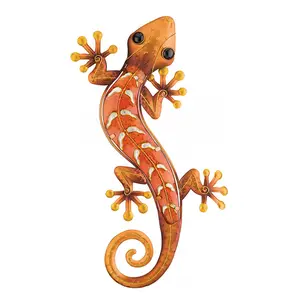 Seramik geckos sanat ve hediye Gecko duvar dekor, 18 inç, bakır