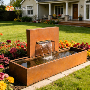Fontaine d'eau moderne en métal Gnee Garden, cascade, écran, écologique, en acier inoxydable, grande taille, pour la maison, le patio, l'intérieur - Product Image 4