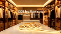Tira de LED COB de 24v y 8mm, Corte Libre, 480 LED/M, Sin Puntos, Cortable, Flexible, para Decoración Interior y de Techo