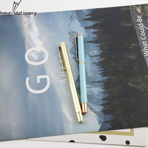 Bolígrafos Escolares Elegantes y Delgados en Color Dorado Caramelo, Bolígrafos Metálicos con Logotipo Personalizado para Niñas, Ideales para Agendas - Product Image 2