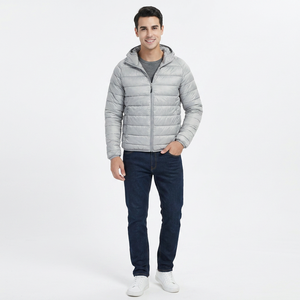 Chaquetas Acolchadas Unisex de Talla Grande Personalizadas 2026, Chaqueta de Moda de Invierno Gris Claro con Función de Calefacción, Material Impermeable para Hombre y Mujer - Product Image 1
