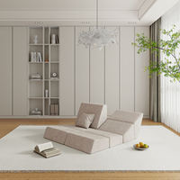 Canapé-lit modulaire compact et pliable avec matelas en mousse écologique pour appartement, maison ou bureau