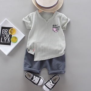 Dachang fornisce abbigliamento per bambini 0-5 anni vestiti per bambini ragazzo abbigliamento cotone t-shirt shorts vestito a due pezzi - Product Image 2