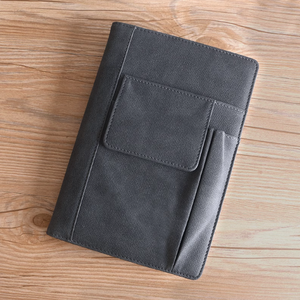 Nuevos productos 2026 PU Cuaderno de cuero Bolsillos con logotipo personalizado Puede sostener el teléfono - Product Image 3