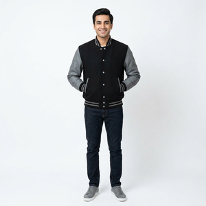 Vestes universitaires haut de gamme avec manches en cuir, corps 100% laine, logo de marque personnalisé, impression, broderie, chenille, produit haut de gamme pas cher - Product Image 1
