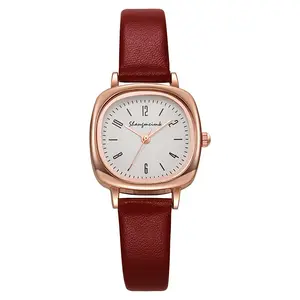 Nuevo Comercio exterior moda nuevo fundador pequeño cuadrado puro y fresco Color señoras reloj cinturón dulce chica reloj