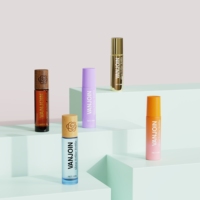 Flacon roll-on d'huile essentielle 10 ml, bille en pierre naturelle de différentes couleurs, couvercle en bois, boîte cadeau personnalisée disponible
