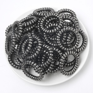 Elastici per Capelli a Spirale in <span class=keywords><strong>Metallo</strong></span> Argento Brillante, Fasce Elastiche a Cavo Telefonico, Legacci per Capelli a Spirale - Product Image 4