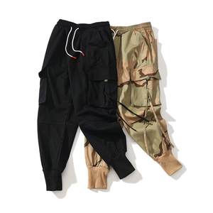 Pantaloni Cargo mimetici da uomo in stile Japan pantaloni larghi per esterno con risvolto sportivo con grandi tasche pantaloni alla moda - Product Image 5
