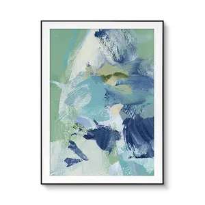 Tóm tắt màu xanh trang trí bức tranh thẻ Acrylic tay sơn tác phẩm nghệ thuật cho nhà phòng khách thiết kế nội thất trang trí nội thất tường nghệ thuật