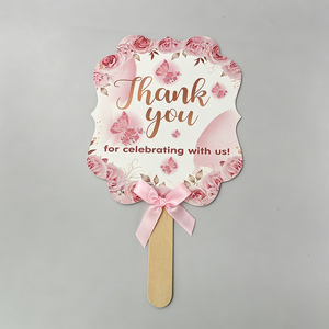 Éventails de <span class=keywords><strong>mariage</strong></span> personnalisés sur mesure avec poignées en bois, application de typographie pour les fans de collection inégalés - Product Image 1
