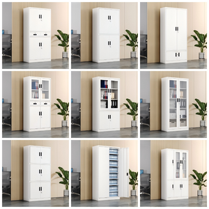 Armario de almacenamiento de archivo de acero de alta calidad personalizado con puerta superior de vidrio puerta inferior de <span class=keywords><strong>Metal</strong></span> <span class=keywords><strong>para</strong></span> muebles de oficina - Product Image 6