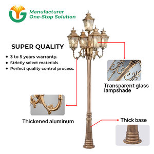 Tùy chỉnh ngoài trời 5 đầu cổ điển vườn cực Ánh Sáng IP65 không thấm nước cổ cực ánh sáng nhôm trang trí chiếu sáng đường phố - Product Image 2