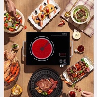 Cuisinière multifonctionnelle numérique à infrarouge Cuisinière électrique en céramique blanche Boîtier en acier inoxydable Batterie de fonctionnement néerlandaise