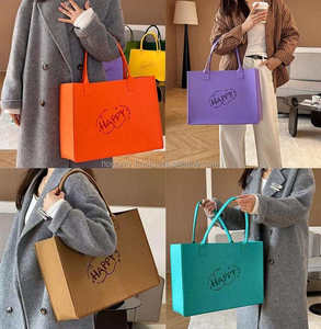 Sacs fourre-tout en feutre recyclé grande capacité, design classique, écologiques, unisexes, colorés, avec logo imprimé en soie, vente en gros - Product Image 4