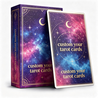 Boîte de rangement personnalisée OEM pour jeu de tarot en papier avec dorure à chaud sur le dos et la boîte, pour cadeaux de divination, promotionnels et jeux d'intérieur