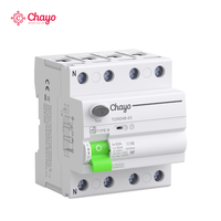 Disjoncteur différentiel 10KA Type B 4P pour système de charge de véhicules électriques et solaires, 30mA 100mA 300mA 400V 63A CB/BV/ IEC Chayo