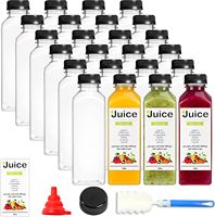 Botella de Plástico PET Cuadrada de Grado FDA para Jugos, 150ml, 350ml, 500ml, con Tapa de Rosca para Té de Burbujas, Leche, Bebidas Energéticas