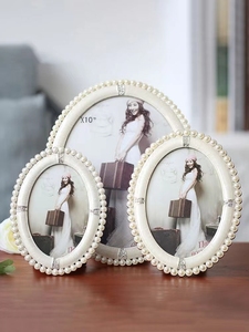 Khung Ảnh Bộ Khung Ảnh Ngọc Trai Trắng Hình Bầu Dục Tùy Chỉnh Khung Ảnh Cổ Điển Cao Cấp Trang Trí Phong Cách Sáng Tạo Cung Điện Châu Âu - Product Image 2