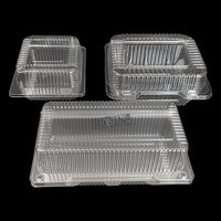Vente en gros 500g clair à clapet en plastique conteneur de fruits boîtes en plastique pour fruits légumes PET fruits salade conteneur sans trou