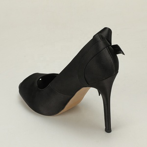 Scarpe da Sera Vintage con Tacco a Spillo e Plateau, Punta Aperta e Grande Fiocco Posteriore in Raso Nero, Eleganti <span class=keywords><strong>Tacchi</strong></span> Alti da Cocktail per Donne - Product Image 6