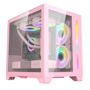 Kualitas tinggi RGB ATX Gaming PC Desktop casing komputer bingkai aluminium CPU kabinet & Menara Chassis