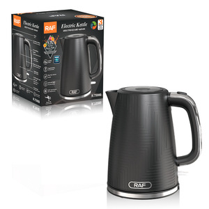Bouilloire électrique en acier inoxydable à double paroi de 1,7 L avec motif géométrique, carafe électrique thermos pour faire bouillir l'eau - Product Image 1