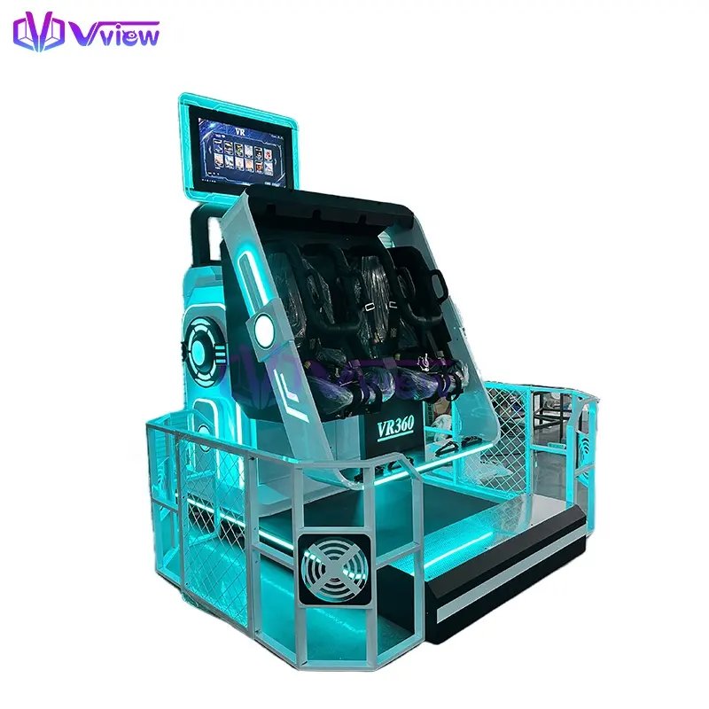 Vview alışveriş merkezleri iki kişilik hidrolik oyun sandalyesi 360 9D Vr oyun makinesi çocuklar için
