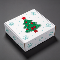 Boîte de Noël personnalisée imprimée numériquement avec des flocons de neige bleus, production en 72h, boîte d'expédition en carton anti-écrasement