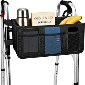 Déambulateur à 3 roues en acier réglable en hauteur avec sac et frein en U, certifié CE - Product Image 1