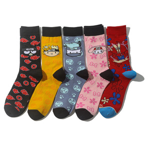 Nuovi cartoni animati Anime calcetine di cotone Funky calzini divertenti da uomo Skarpetki Chaussettes donne novità Crew calzini - Product Image 1