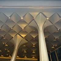 Panneau en aluminium de forme diamantée personnalisé de qualité supérieure pour la décoration des plafonds et des murs des galeries d'art, des hôtels et des halls d'accueil des bureaux
