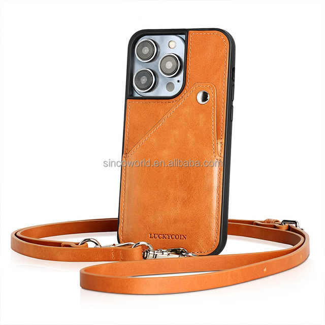 Luxury Multifuncional Crossbody Leather Phone case for magsafe iphone 14 15
